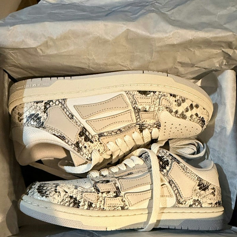 AMIRI Skel Top Low Alabaster Snakeskin (Women's)