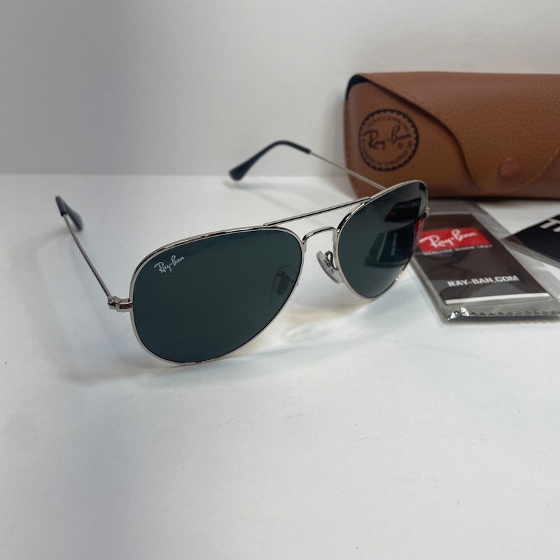 Ray-Ban Aviator Classic Sunglasses Silver Frame Gray Lens (003/62)