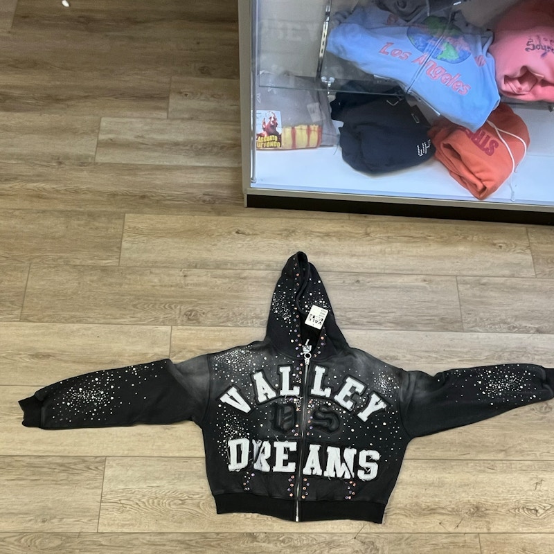 Valley Dreams Full Zip Hooded Sweatshirt Black
