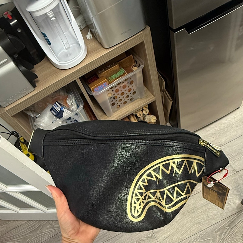 Sprayground Shark Black Gold Waist Bag