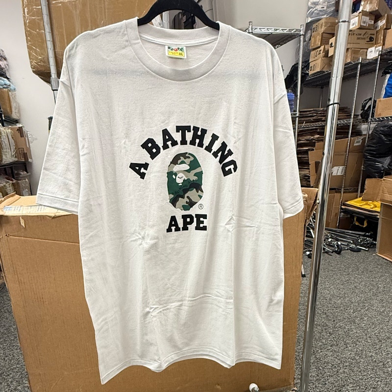 A Bathing Ape Woodland Camo Logo T-Shirt White