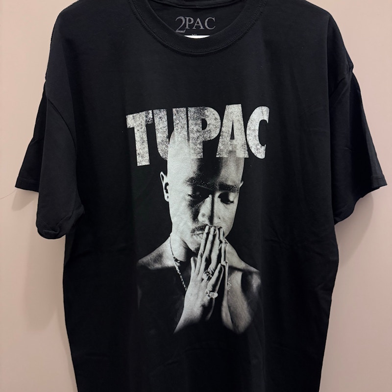 2Pac Praying Hands Graphic T-Shirt Black