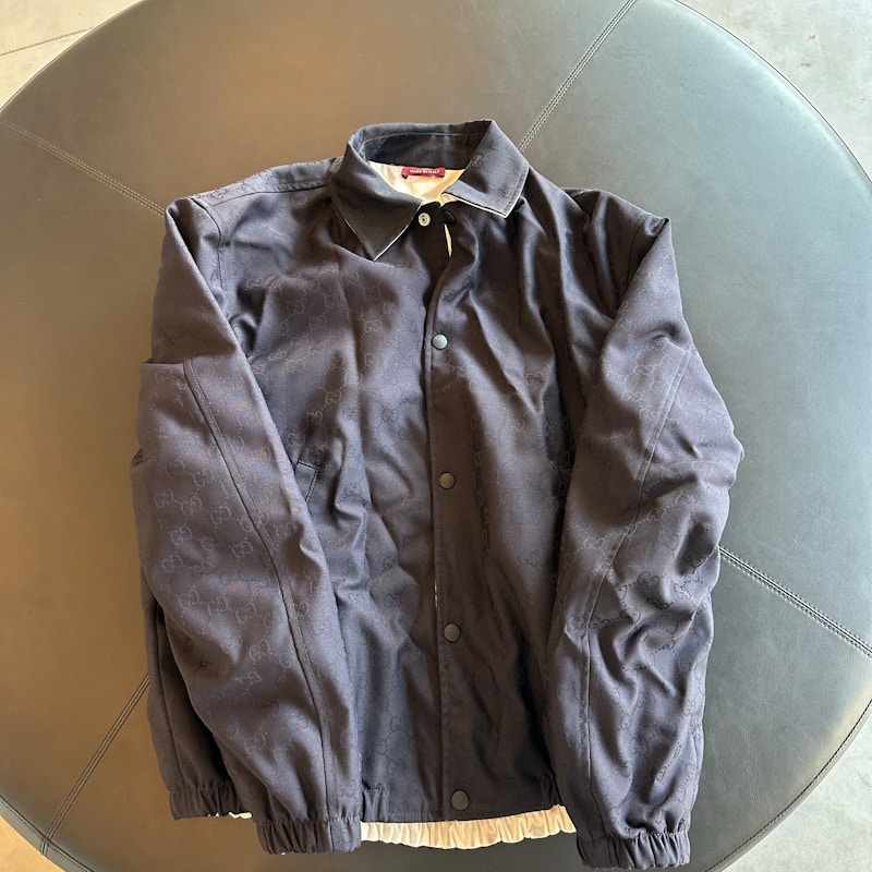 Gucci GG Jacquard Reversible Bomber Jacket Black