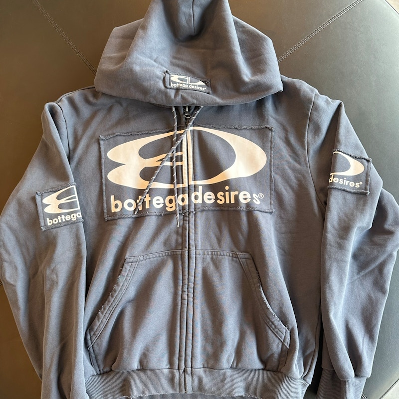 Bottega Desires Full Zip Hooded Sweatshirt Grey
