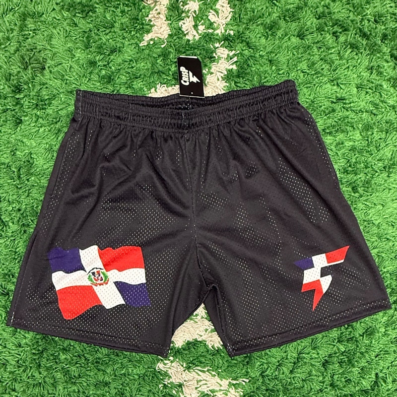 Crispy NYC Dominican Republic Mesh Shorts Black