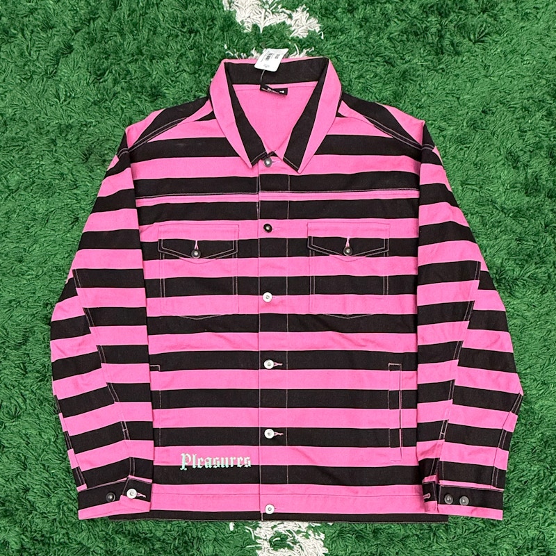 Pleasures Striped Jacket Black Pink