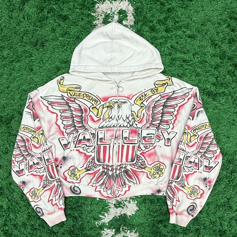Vale Dreams Valley Zip Up Hoodie White