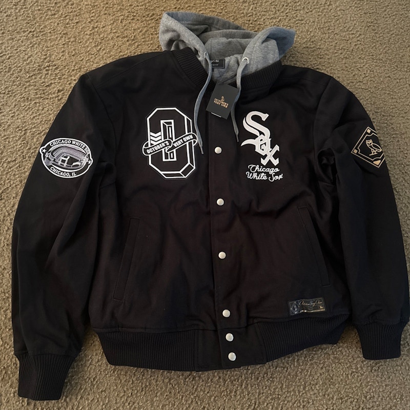 October's Very Own Chicago White Sox Hooded Varsity Jacket Black
