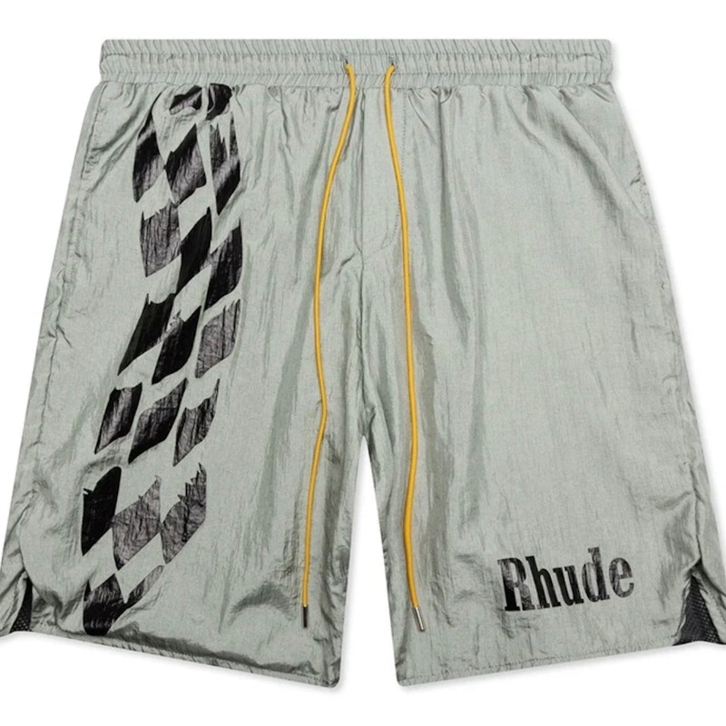 Rhude Checker Track Short Silver