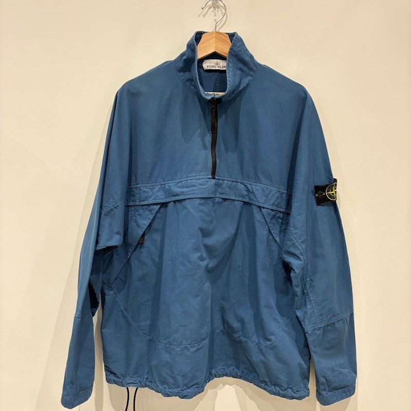 Stone Island Quarter Zip Anorak Jacket Blue