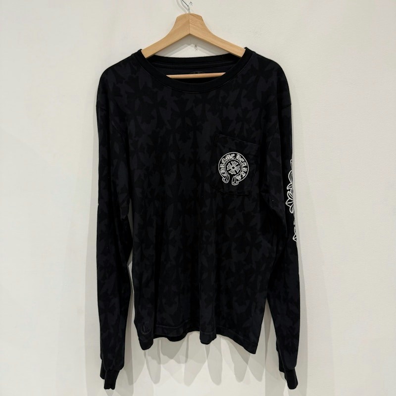 Chrome Hearts Cross All-Over Print Long Sleeve T-Shirt Black