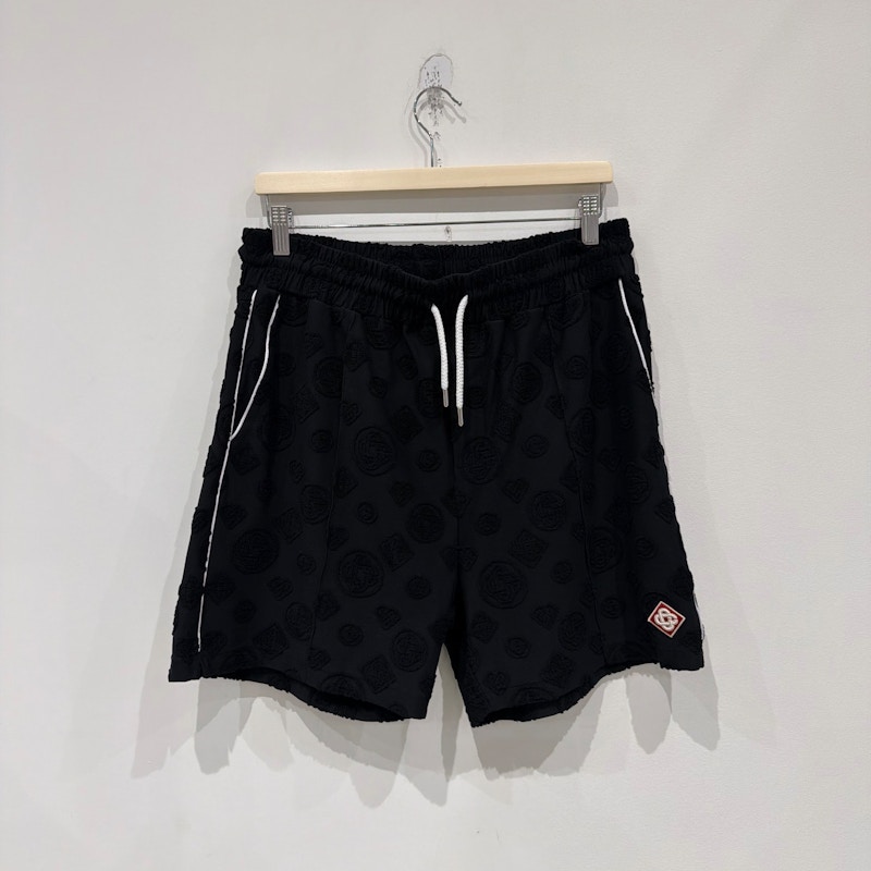 Casablanca Monogram Drawstring Shorts Black