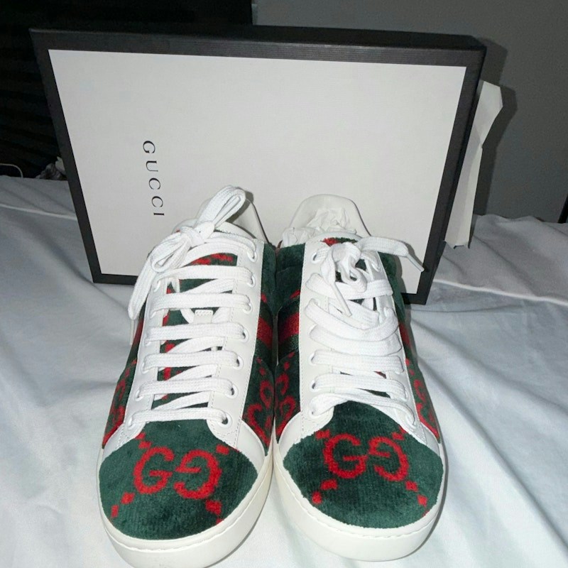 Gucci Ace Sneaker Green Red GG Velvet