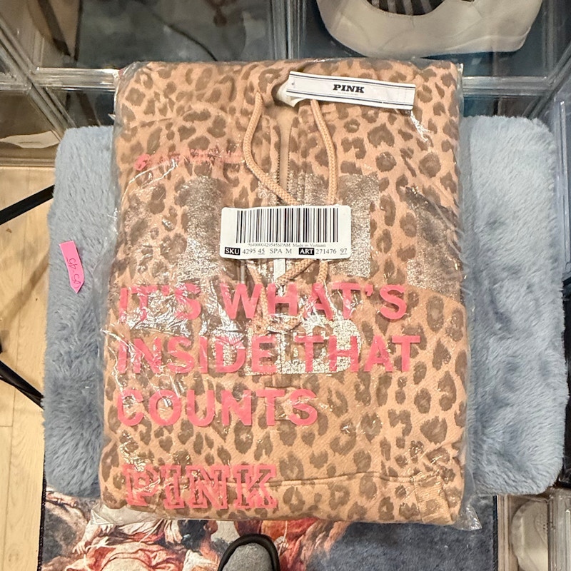 PINK Victoria's Secret Leopard Print Full Zip Hoodie Brown