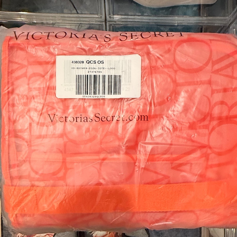 Victoria's Secret Logo Tote Bag Coral and beach towel
