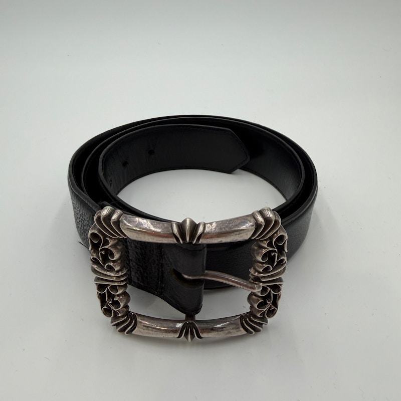 Chrome Hearts Leather Filigree Belt Black