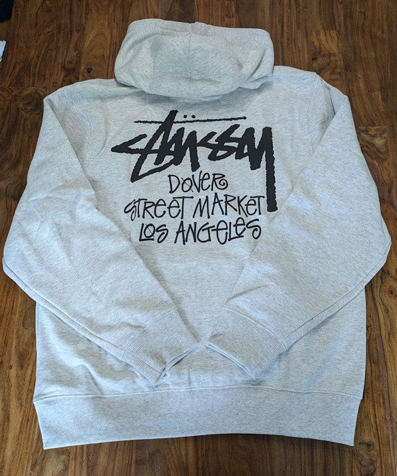 Stussy Dover Street Market Los Angeles Hooded Sweatshirt Grey