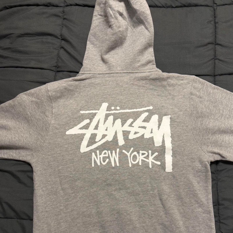 Stussy New York Full Zip Hooded Sweatshirt Grey