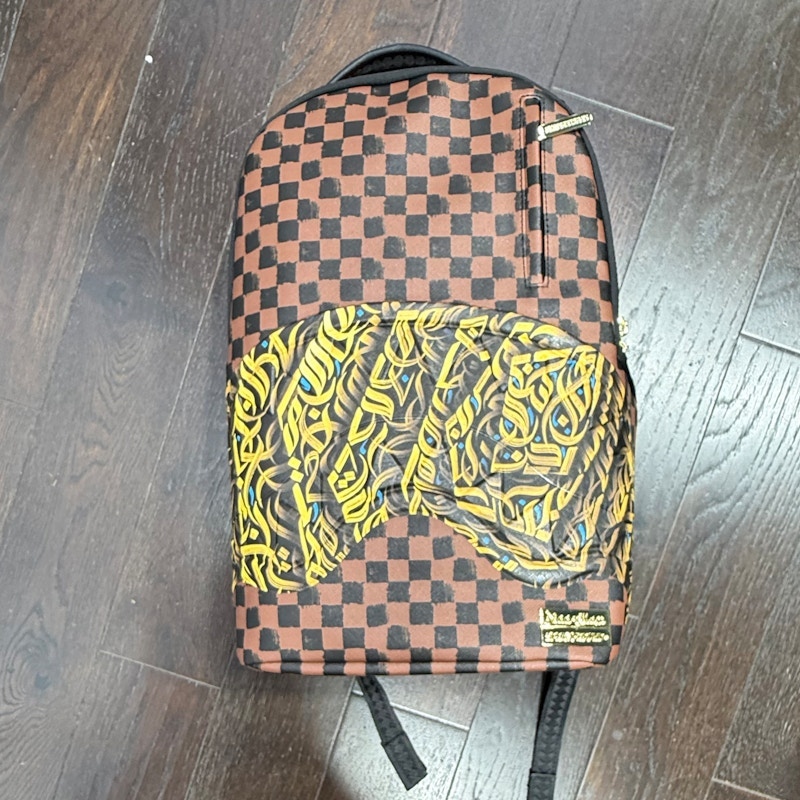Sprayground Checkered Graffiti Backpack Brown