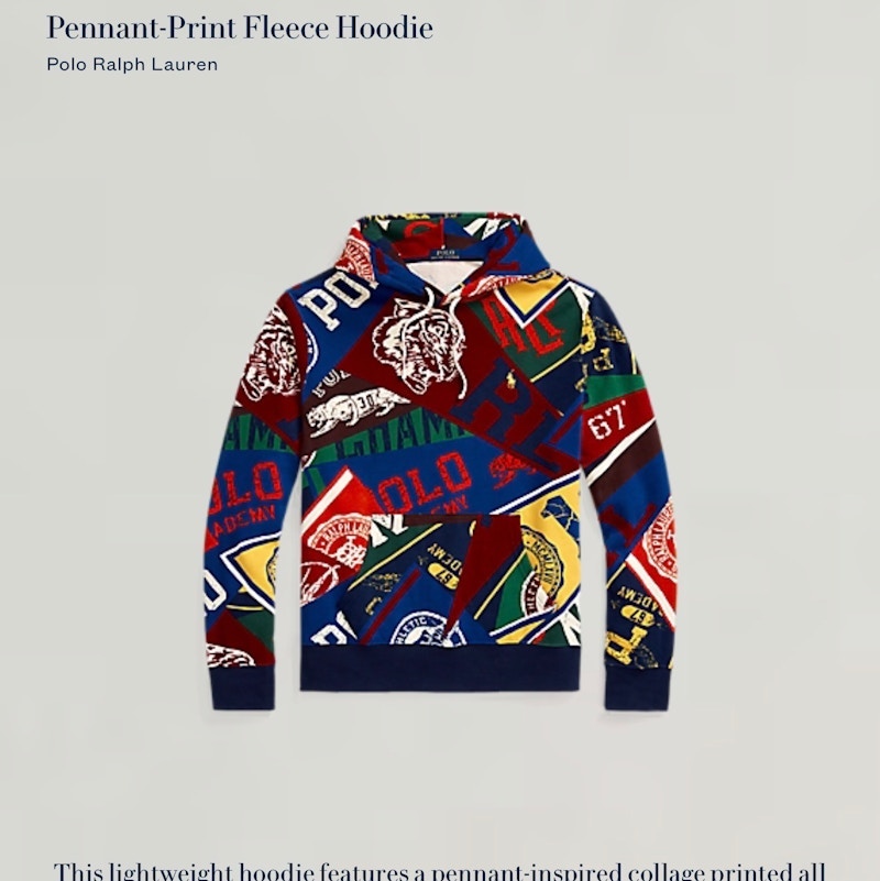 Polo Ralph Lauren Pennant-Print Fleece Hoodie Multi