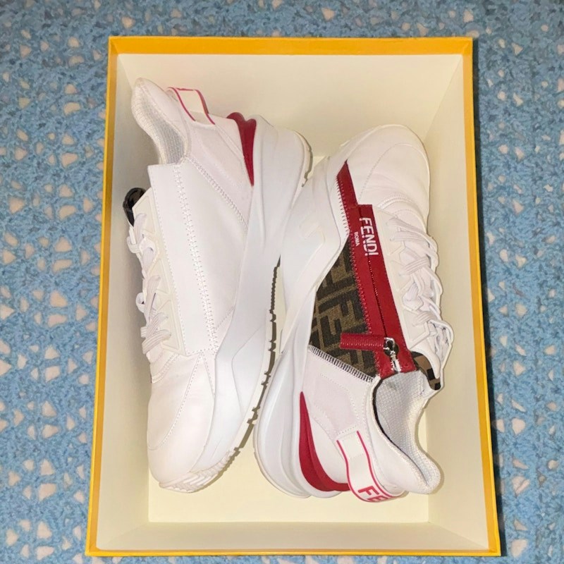 Fendi Flow Sneaker White Brown Red