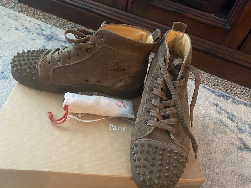 Christian Louboutin Lou Spikes Orlato Flat Sierra