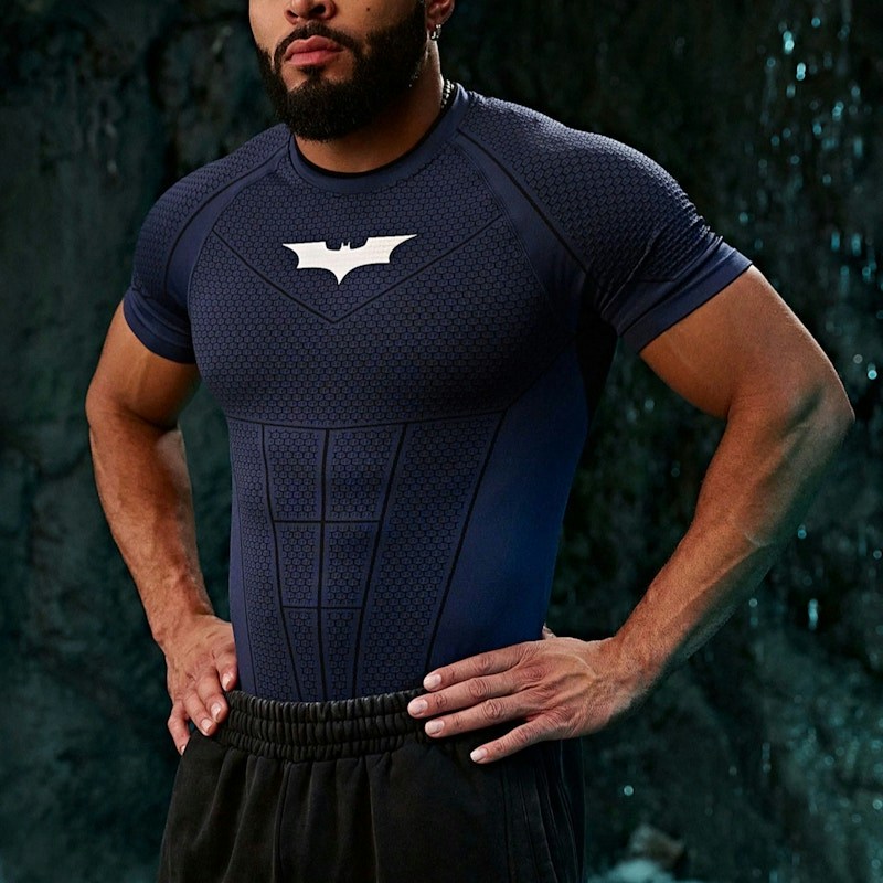 YoungLA The Dark Knight Trilogy Compression T-Shirt Navy