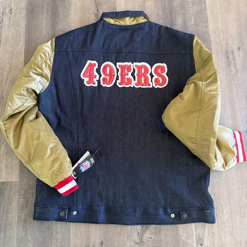 Levi's San Francisco 49ers NFL Denim Varsity Jacket Blue Gold