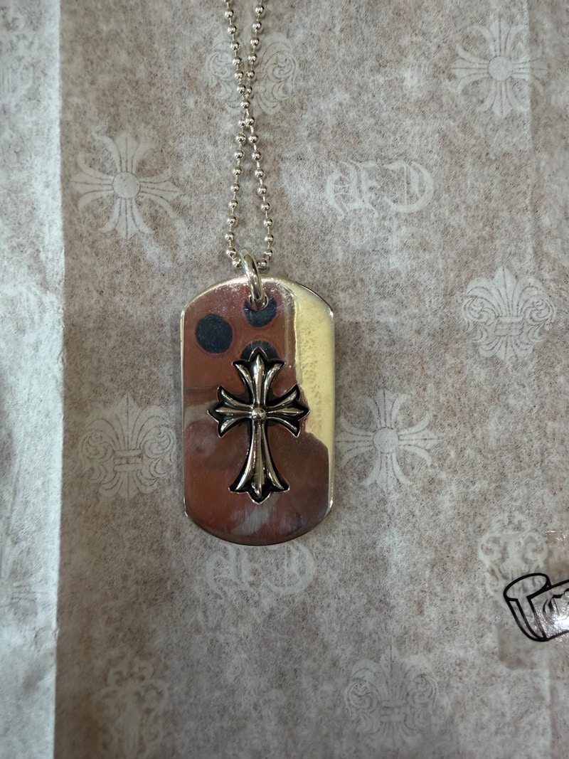 Chrome Hearts Necklace Dog Tag Mini Cross Pendant