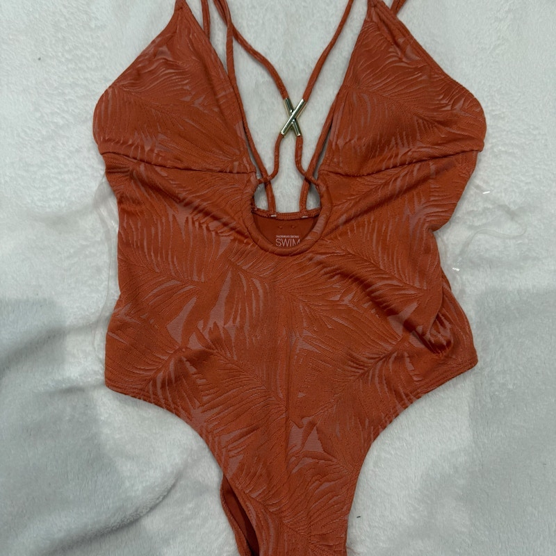 Victoria's Secret Palm Leaf One-Piece Swimsuit Orange