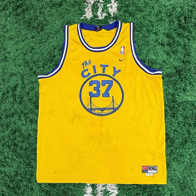 Nike Golden State Warriors Nick Van Exel 37 The City Basketball Jersey Yellow