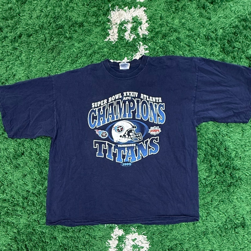 Tennessee Titans Super Bowl XXXIV Champions T-Shirt Navy
