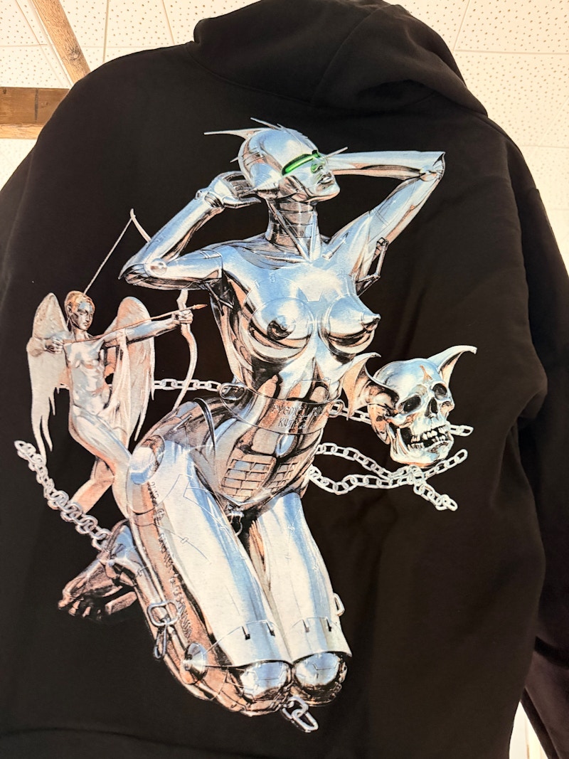 Hajime Sorayama Robot Graphic Zip Hooded Sweatshirt Black