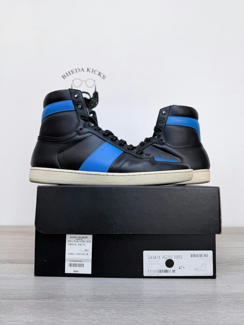 Saint Laurent SL/10H High Top Sneaker Black Blue
