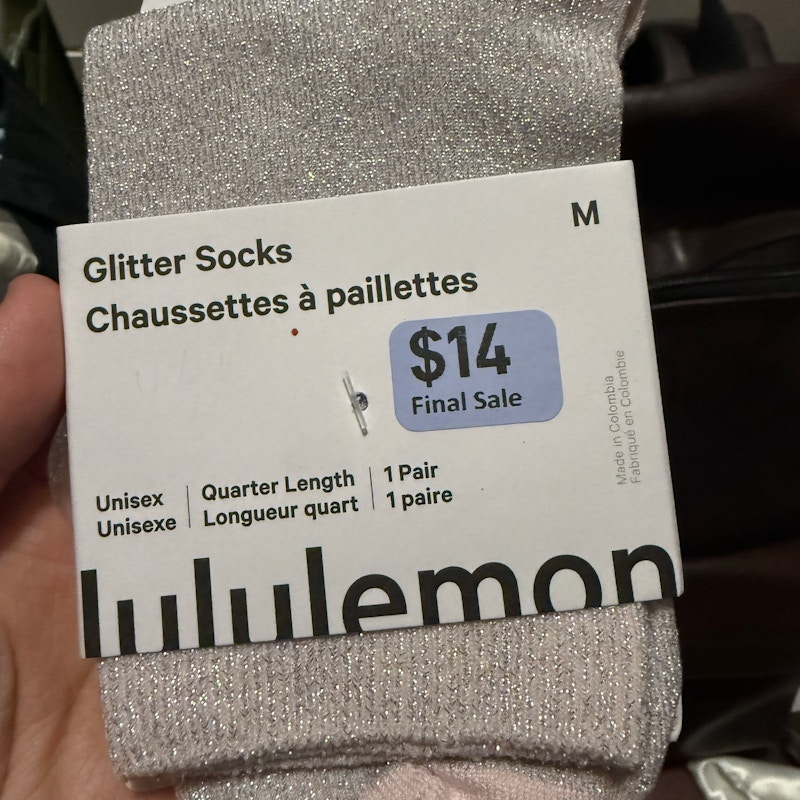 Lululemon Glitter Socks Silver