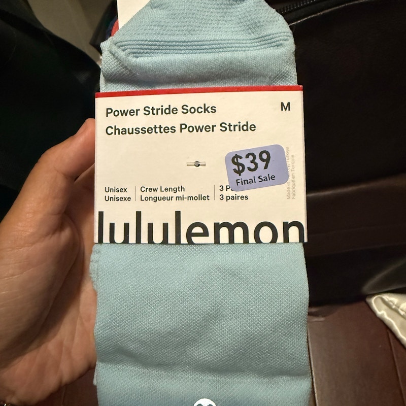 Lululemon Power Stride Socks 3-Pair Foam / Clbu / Wht