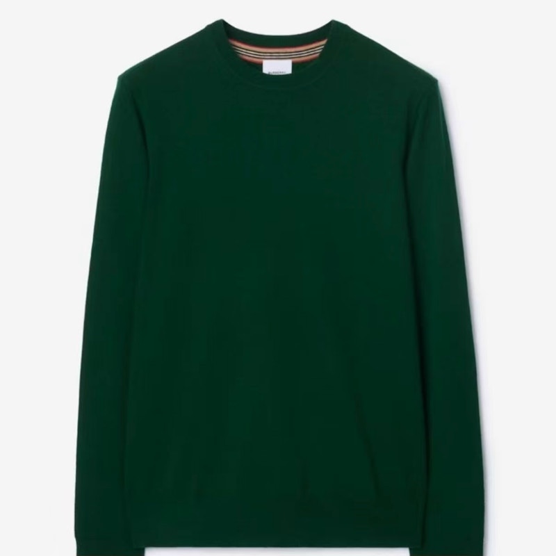 Burberry Icon Stripe Detail Knit Sweater Dark Green