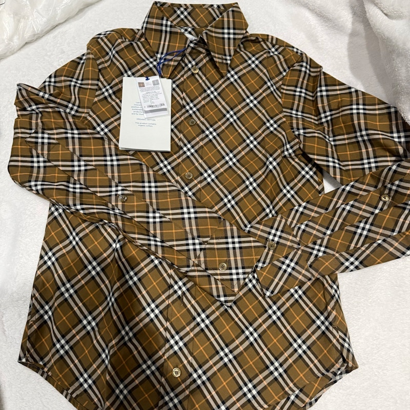 Burberry Check Organic Cotton Shirt Oxide IP Check