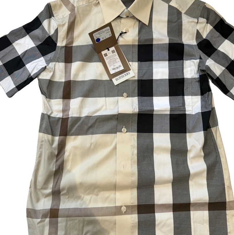 Burberry Claverdon Short Sleeve Check Shirt Modern Beige IP Chk