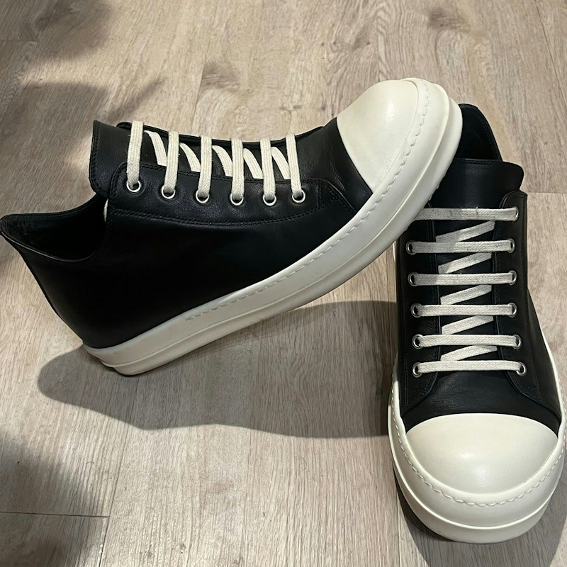 Rick Owens Low Sneaks Black White