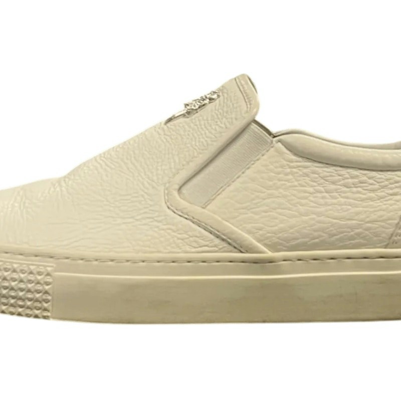 Chrome Hearts Leather Slip-On Sneaker White