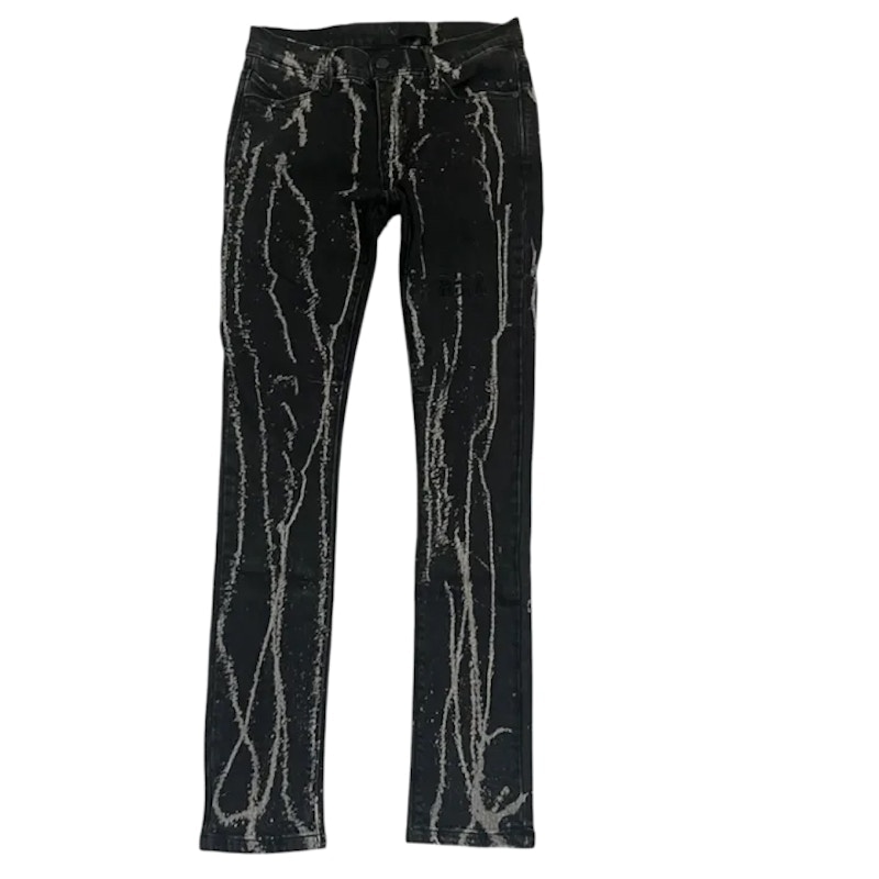 RA Clayton Paint Splatter Black Jeans