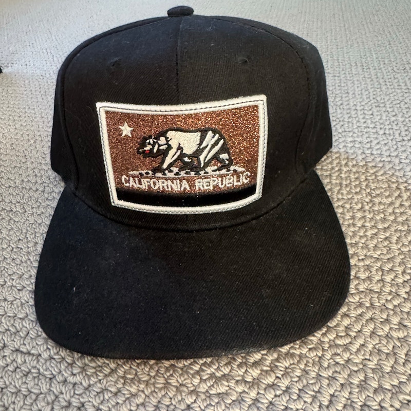 California Republic Patch Snapback Hat Black