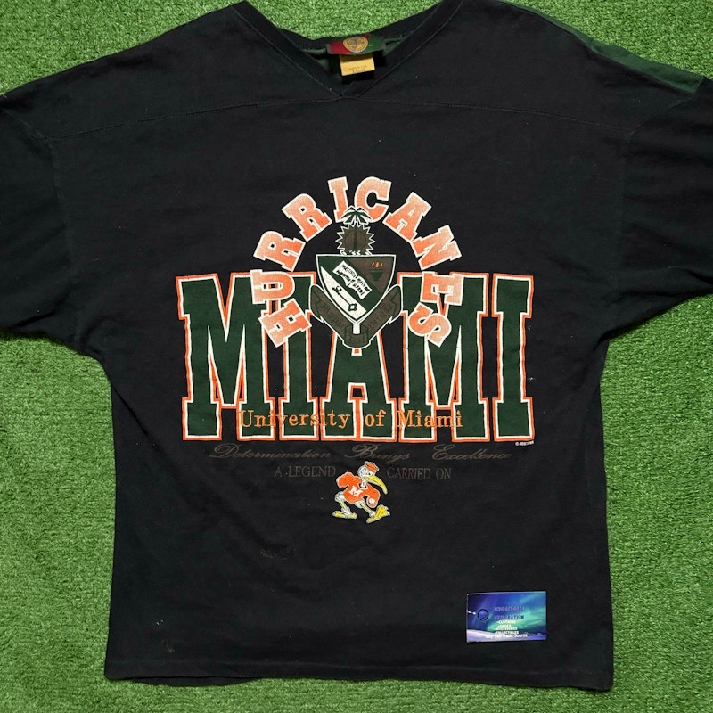 Vintage University of Miami Hurricanes Long Sleeve Shirt Black