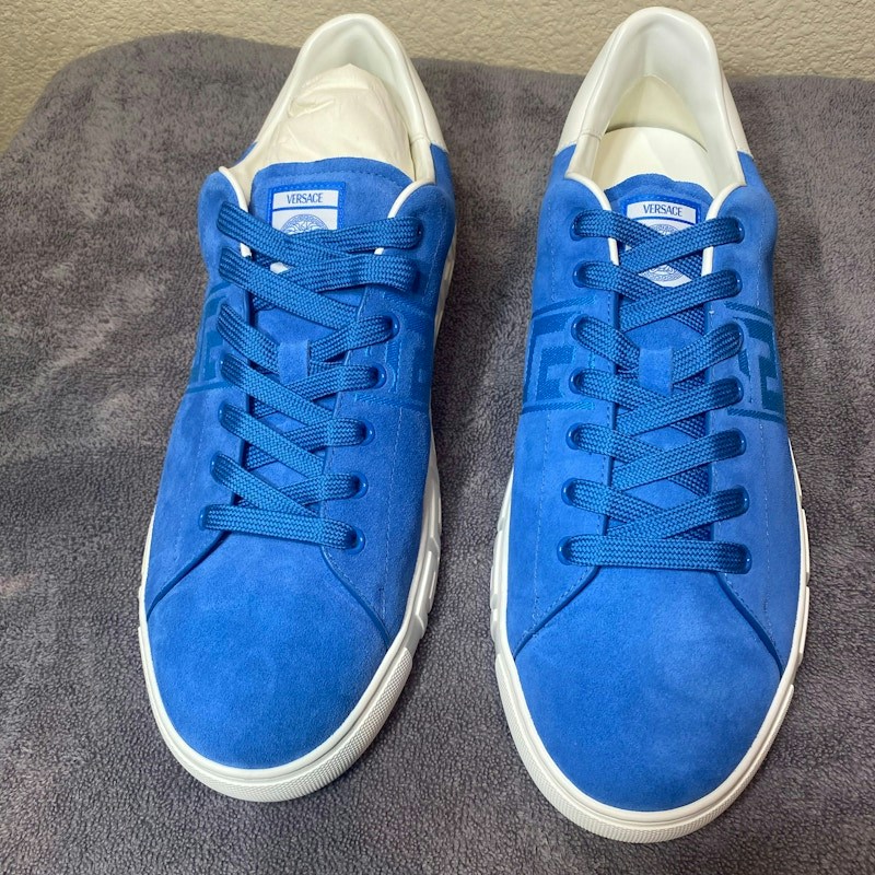 Versace Greca Suede Sneaker Blue White