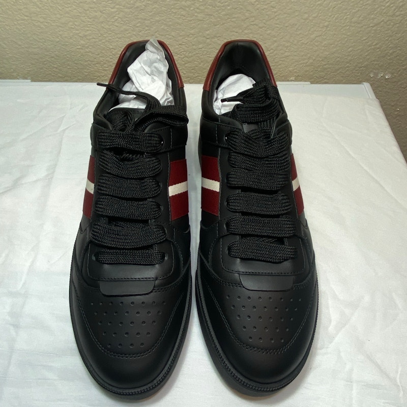 Bally Rebby Leather Sneaker Black Bally Red