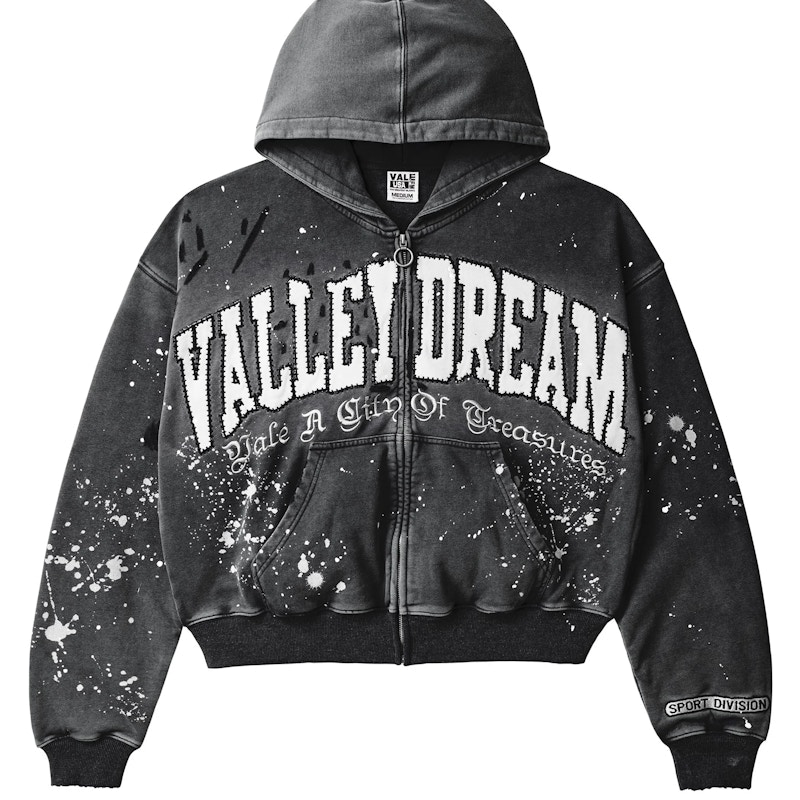 Vale Forever Paint Zip Up Hoodie Black