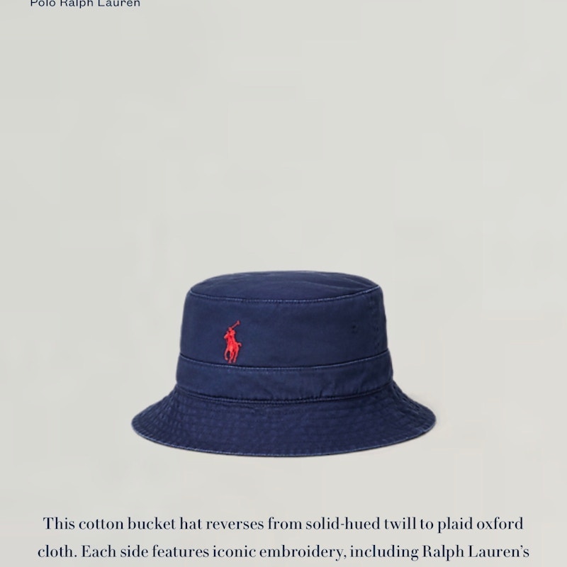 Polo Ralph Lauren Reversible Plaid Bucket Hat Navy Green