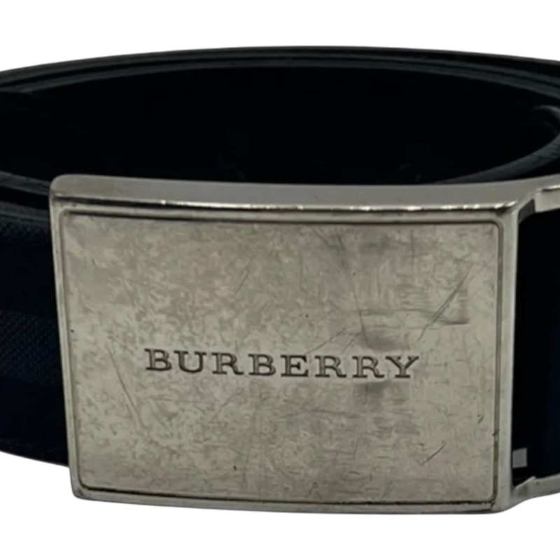 Burberry Logo Plaque Belt Black
