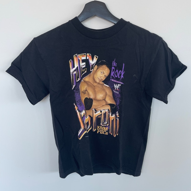 Town Champ The Rock The People's Champ WWF T-Shirt Black